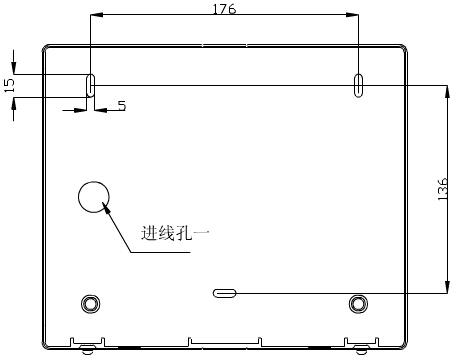 轉換開關采用壁掛式安裝，安裝孔位置和安裝孔距
